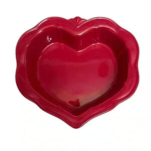 Princess House Pavillion Berry Heart Shaped Red Bake and Serve Bowl Pan